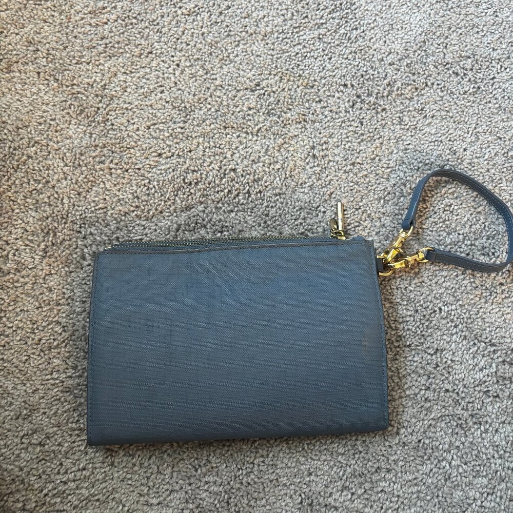 Dagne Dover Essentials Canvas Clutch Wristlet, Ash Blue